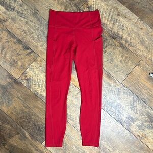FABLETICS PureLuxe Red Capri Workout Leggings, Size S, EUC